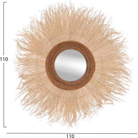 ΚΑΘΡΕΠΤΗΣ ΤΟΙΧΟΥ ΣΤΡΟΓΓΥΛΟΣ ΜΕ ΙΝΕΣ ΣΙΖΑΛ ΣΕ ΦΥΣΙΚΟ ΧΡΩΜΑ 110x4x110Yεκ.HM7744