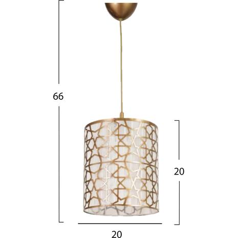 ΦΩΤΙΣΤΙΚΟ ΟΡΟΦΗΣ ΚΡΕΜΑΣΤΟ ΜΑΚΡΟΣΤΕΝΟ ΚΥΛΙΝΔΡΙΚΟ ΧΡΥΣΟ Φ20x66Yεκ.HM7646.01