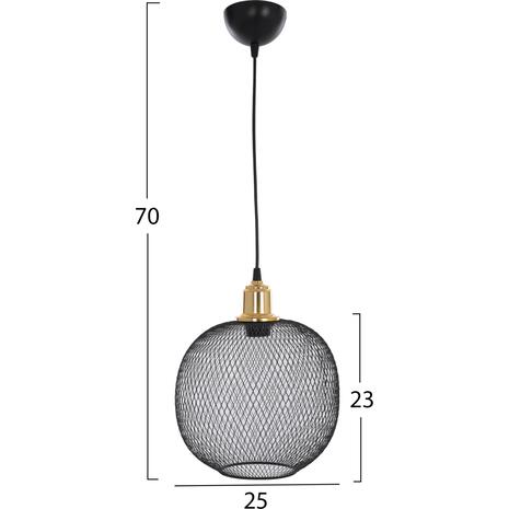 ΦΩΤΙΣΤΙΚΟ ΟΡΟΦΗΣ ΜΑΥΡΟ ΜΕΤΑΛΛΙΚΟ ΣΦΑΙΡΙΚΟ ΠΛΕΓΜΑ Φ25x70Yεκ.HM7688.01