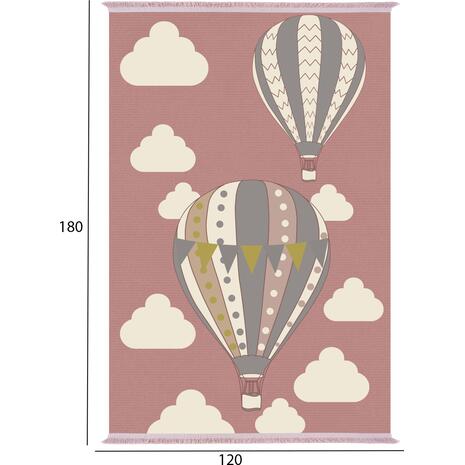 ΠΑΙΔΙΚΟ ΧΑΛΙ ΜΕ ΚΡΟΣΙΑ ΑΕΡΟΣΤΑΤΑ ΡΟΖ HM7679.22 120Χ180 εκ.