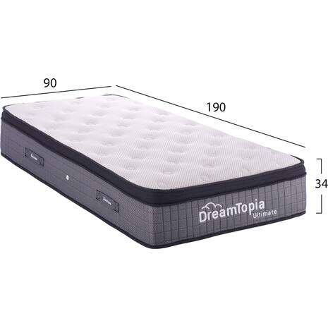 ΣΤΡΩΜΑ DREAMTOPIA, σειρά ULTIMATE HM661.90 POCKET SPRING ΜΕ ΑΝΩΣΤΡΩΜΑ 90X190x34Yεκ.
