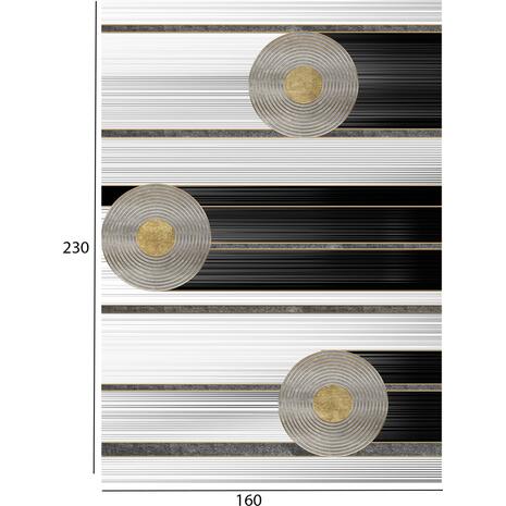 ΧΑΛΙ ΣΑΛΟΝΙΟΥ ΜΕ ΚΡΟΣΙΑ JOSIANE ΛΕΥΚΟ-ΜΑΥΡΟ-ΧΡΥΣΟ HM7675.24 160X230 εκ.