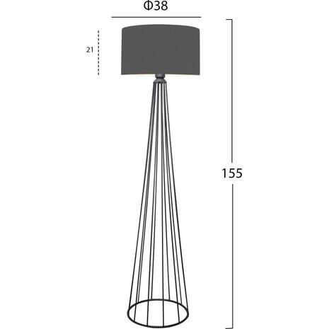 ΦΩΤΙΣΤΙΚΟ ΔΑΠΕΔΟΥ ΜΕΤΑΛΛΙΚΟ ΓΚΡΙ HM7581.01 Φ38x144 εκ.