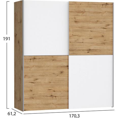 ΝΤΟΥΛΑΠΑ ΣΥΡΟΜΕΝΗ 2ΦΥΛΛΗ MEGAN HM2366.01 ΛΕΥΚΟ-ΔΡΥΣ 170,3Χ61,2Χ191Υ εκ.