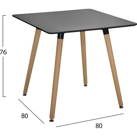 ΣΕΤ 5ΤΜΧ ΤΡΑΠΕΖΙ MINIMAL ΜΑΥΡΟ & VEGAS ΛΕΥΚΕΣ HM10601 80x80x74 cm.