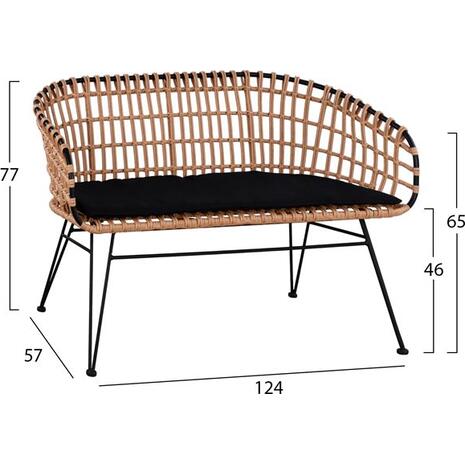 ΣΕΤ 4ΤΜΧ ΤΡΑΠΕΖΙ ΜΕ ΠΑΓΚΑΚΙ & 2 ΠΟΛΥΘΡΟΝΕΣ ALLEGRA WICKER ΜΠΕΖ HM10600