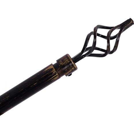 ΚΟΥΡΤΙΝΟΞΥΛΟ 110-210cm  HM11280.01 ΜΕΤΑΛΛΙΚΟ ΠΤΥΣ/ΝΟ ΜΑΥΡΟ ΧΡΥΣΟ ΓΥΡΙΣΤΟ Ε-0316