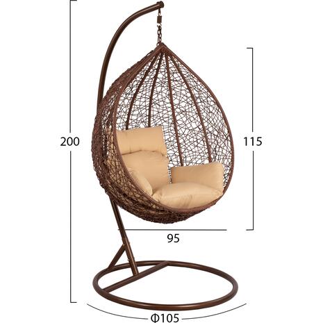 ΚΡΕΜΑΣΤΗ ΠΟΛΥΘΡΟΝΑ ΦΩΛΙΑ JUNE ΚΑΦΕ 115x93εκ. HM5540.01 ΜΕ ΜΑΞΙΛΑΡΙ