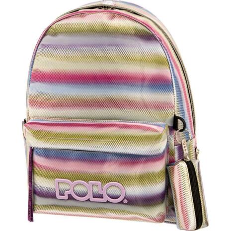 Σακίδιο πλάτης 1+1 θέσεων Polo Ragazza Multi Pink (9-01-134-8219 2023)