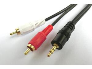 Καλώδιο Aculine 3.5mm male to RCA male Μαύρο 2m AU-012