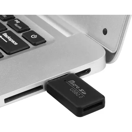 Card Reader Powertech USB 2.0 mini για micro SD Μαύρο PT-893