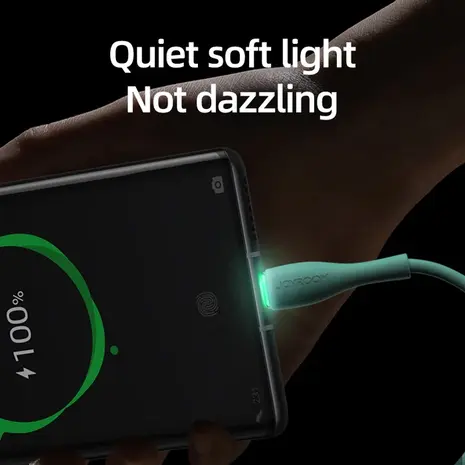 Καλώδιο Joyroom USB σε Lightning με LED, 2.4A, 1m, μαύρο S-1030M8