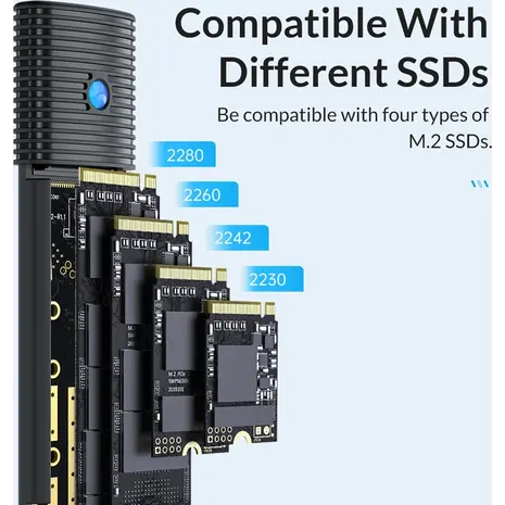 Θήκη για Μ.2 SSD ORICO, 5Gbps, έως 4TB, μαύρη PWM2-BK-EP
