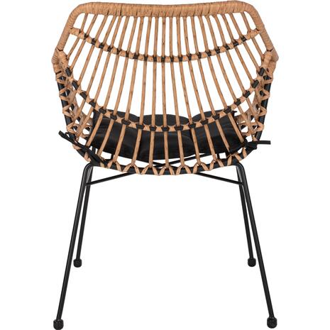ΠΟΛΥΘΡΟΝΑ ΕΠΑΓΓΕΛΜΑΤΙΚΗ ΜΑΥΡΟ ΜΕΤΑΛΛΟ RATTAN ΜΠΕΖ & ΜΑΞΙΛΑΡΙ HM5864.01 58,5x60,5x80 εκ.