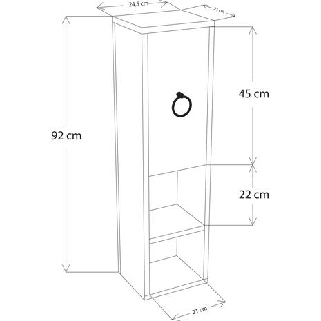 ΝΤΟΥΛΑΠΙ ΡΑΦΙΕΡΑ ΜΑΥΡΟ ANTIQUE HM9246.03 24,5x21x92 εκ.