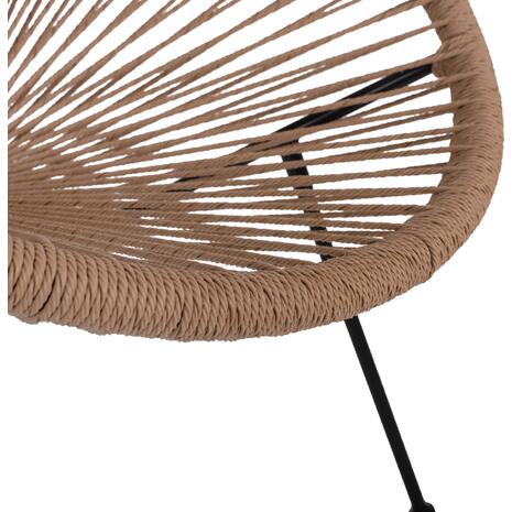 ΠΟΛΥΘΡΟΝΑ ACAPULCO Τ. ΦΩΛΙΑ ΜΕΤΑΛΛΟ ΜΑΥΡΟ ΜΕ TWISTED WICKER HM5871.01 70x73x79 εκ.
