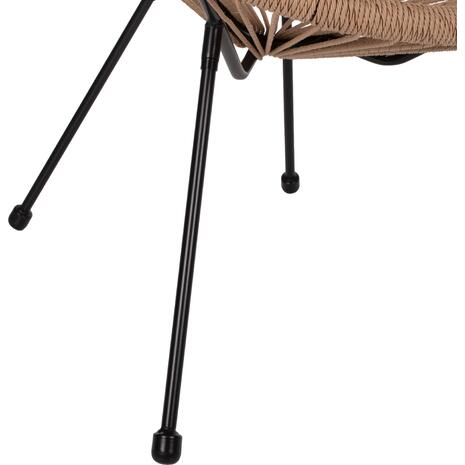 ΠΟΛΥΘΡΟΝΑ ACAPULCO Τ. ΦΩΛΙΑ ΜΕΤΑΛΛΟ ΜΑΥΡΟ ΜΕ TWISTED WICKER HM5871.01 70x73x79 εκ.