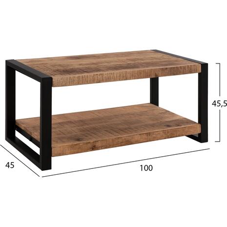 ΤΡΑΠΕΖΙ ΣΑΛΟΝΙΟΥ GATLIN HM8486.11 ΑΠΟ ΜΑΣΙΦ ΞΥΛΟ MANGO 100x45x45,5Υ εκ.