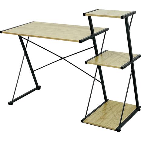 ΓΡΑΦΕΙΟ NOREX HM9317 ΜΕΤΑΛΛΙΚΟ ΜΑΥΡΟ ΜΕ MDF ΕΠΙΦΑΝΕΙΑ ΣΕ ΟΑΚ 116X48X89,5Υεκ.