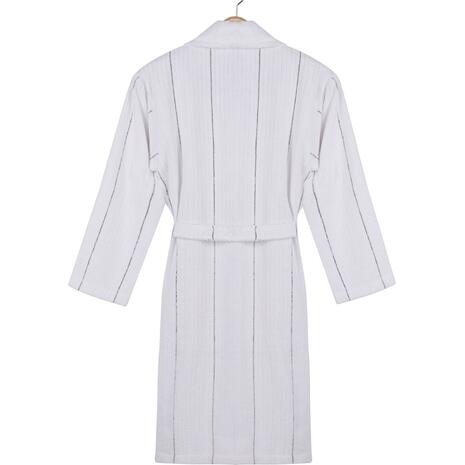ΜΠΟΥΡΝΟΥΖΙ ΜΕ ΓΙΑΚΑ L / XL ΑΠΟ 98% ΒΑΜΒΑΚΙ HM12114 ΛΕΥΚΟ ΜΕ ΓΚΡΙ ΡΙΓΕΣ 355BHP1715 - L/XL