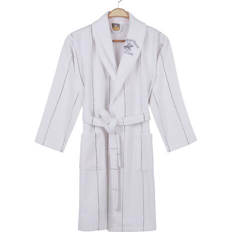 ΜΠΟΥΡΝΟΥΖΙ ΜΕ ΓΙΑΚΑ L / XL ΑΠΟ 98% ΒΑΜΒΑΚΙ HM12114 ΛΕΥΚΟ ΜΕ ΓΚΡΙ ΡΙΓΕΣ 355BHP1715 - L/XL