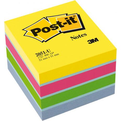 Αυτοκόλλητα χαρτάκια σημειώσεων 3Μ Post-it 51x51mm ultra αποχρώσεις πακέτο 400 φύλλων 2051U (Διάφορα χρώματα)