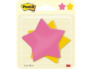 Αυτοκόλλητα χαρτάκια σημειώσεων 3M Post-it Αστέρι 70.5x70.5mm (2x75 φύλλα) (Διάφορα χρώματα)