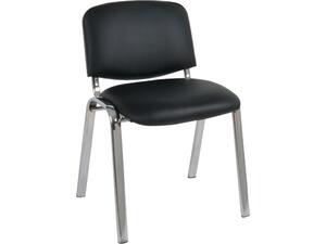 Καρέκλα Γραφείου Επισκέπτη SIGMA Μέταλλο Χρώμιο PVC Μαύρο (σετ 6 τεμαχίων) Ε-00004101(ΕΟ550,10) (Μαύρο)