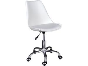 Καρέκλα γραφείου MARTIN Χρώμιο PP Άσπρο, Κάθισμα: Pu Άσπρο Μονταρισμένη Ταπετσαρία (σετ 2 τεμαχίων) Ε-00017937(ΕΟ201,2) (Λευκό)