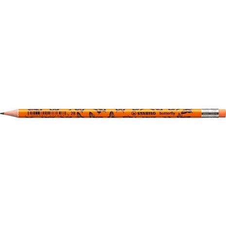 Μολύβι γραφίτη με γόμα Stabilo Butterfly Neon 4920/54 2B Orange