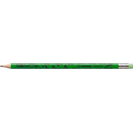 Μολύβι γραφίτη με γόμα Stabilo Butterfly Neon 4920/33 2B Neon Green
