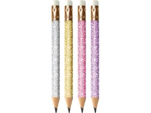 Μολύβι γραφίτη με γόμα Interdruk Mini Pastel Glitter (σετ 4 τεμαχίων)