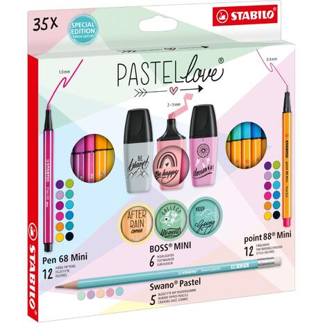 Σετ μαρκαδόροι Stabilo Pastel Love Mini 68, 88, Boss, Pencil (συσκευασία 35 τεμαχίων)