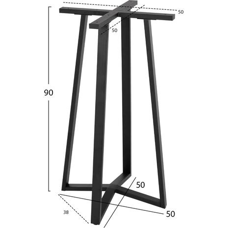 ΒΑΣΗ ΜΕΤΑΛΛΙΚΗ ΜΠΑΡ ΜΕΣΑΙΟΥ ΥΨΟΥΣ ΜΑΥΡΗ HM477.01 50x50x90Υ εκ.
