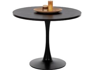 ΤΡΑΠΕΖΙ ΤΡΑΠΕΖΑΡΙΑΣ ROLLO HM9421.02 ΣΤΡΟΓΓΥΛΟ BLACK MARBLE Φ90x74 εκ.