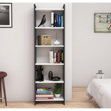 ΒΙΒΛΙΟΘΗΚΗ CLASSIKER HM9226.13 ΜΕΛΑΜΙΝΗΣ ΓΚΡΙ-ΛΕΥΚΟ 48,5x22x160Υεκ.
