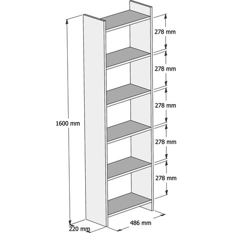 ΒΙΒΛΙΟΘΗΚΗ CLASSIKER HM9226.12 ΜΕΛΑΜΙΝΗΣ SONΟMA-ΛΕΥΚΟ 48,5x22x160Υεκ.