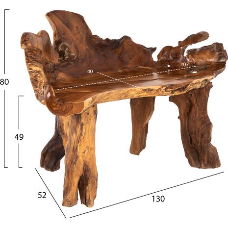 ΠΑΓΚΑΚΙ ΜΑΣΙΦ ΞΥΛΟ ΤEAK ΦΥΣΙΚΟ HM9398 130x52x80Υεκ.