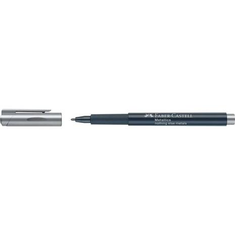 Μαρκαδόρος ανεξίτηλος Faber Castell Metallics 1.5mm μεταλλικός ασημί (160751)