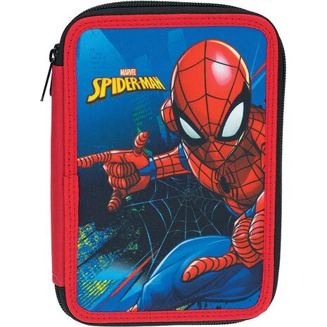 Κασετίνα διπλή GIM Spiderman Blue Net (337-04100)