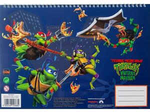 Μπλοκ Ζωγραφικής GIM Ninja Turtles Α4 23x33cm 40 φύλλων με αυτοκόλλητα (334-26416)