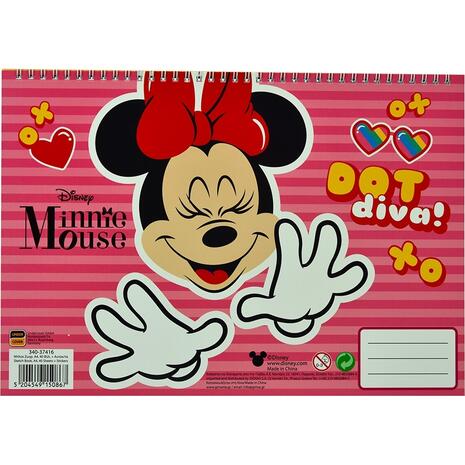 Μπλοκ Ζωγραφικής GIM Minnie Α4 23x33cm 40 φύλλων με αυτοκόλλητα (340-37416)