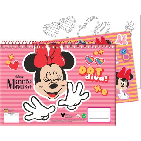 Μπλοκ Ζωγραφικής GIM Minnie Α4 23x33cm 40 φύλλων με αυτοκόλλητα (340-37416)