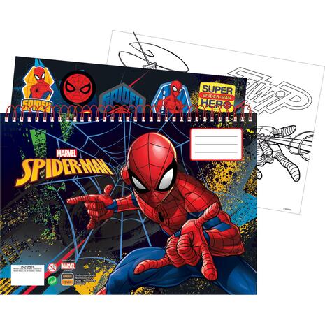 Μπλοκ Ζωγραφικής GIM Spiderman Α4 23x33cm 40 φύλλων με αυτοκόλλητα (337-04416)