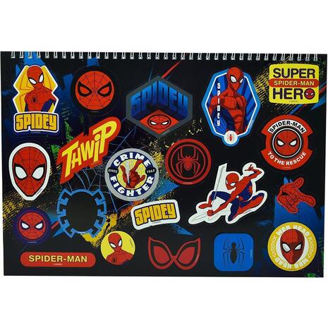 Μπλοκ Ζωγραφικής GIM Spiderman Α4 23x33cm 40 φύλλων με αυτοκόλλητα (337-04416)