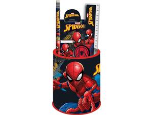 Μολυβοθήκη σετ δώρου GIM Spiderman (μπλοκάκι, γόμα, μολύβι, χάρακα,ξύστρα, κλιπ, μεταλλική μολυβοθήκη) (337-04884)