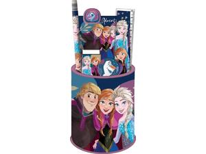 Μολυβοθήκη σετ δώρου GIM Frozen (μπλοκάκι, γόμα, μολύβι, χάρακα,ξύστρα, κλιπ, μεταλλική μολυβοθήκη) (341-69884)