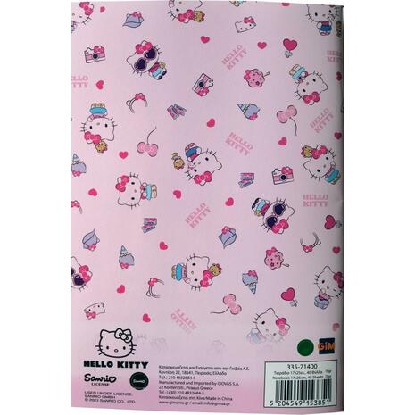 Τετράδιο καρφίτσα GIM Hello Kitty 17x25cm 40 φύλλων (335-71400) (Διάφορα χρώματα)