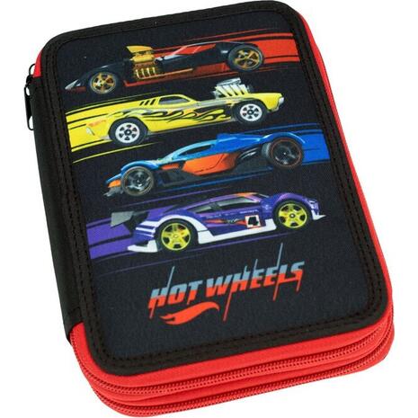 Κασετίνα γεμάτη διπλή GIM Hot wheels (349-28100)