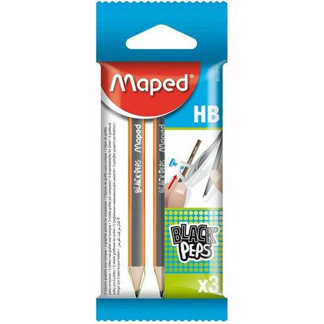 Μολύβι Maped black ' peps mini  HB (συσκευασία 3 τεμαχίων) (850211) (Πορτοκαλί)